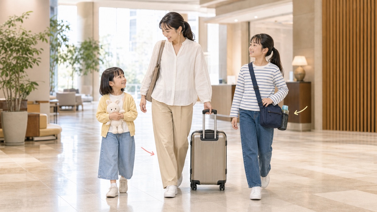 小学生低学年と高学年で異なる旅行荷物の管理方法