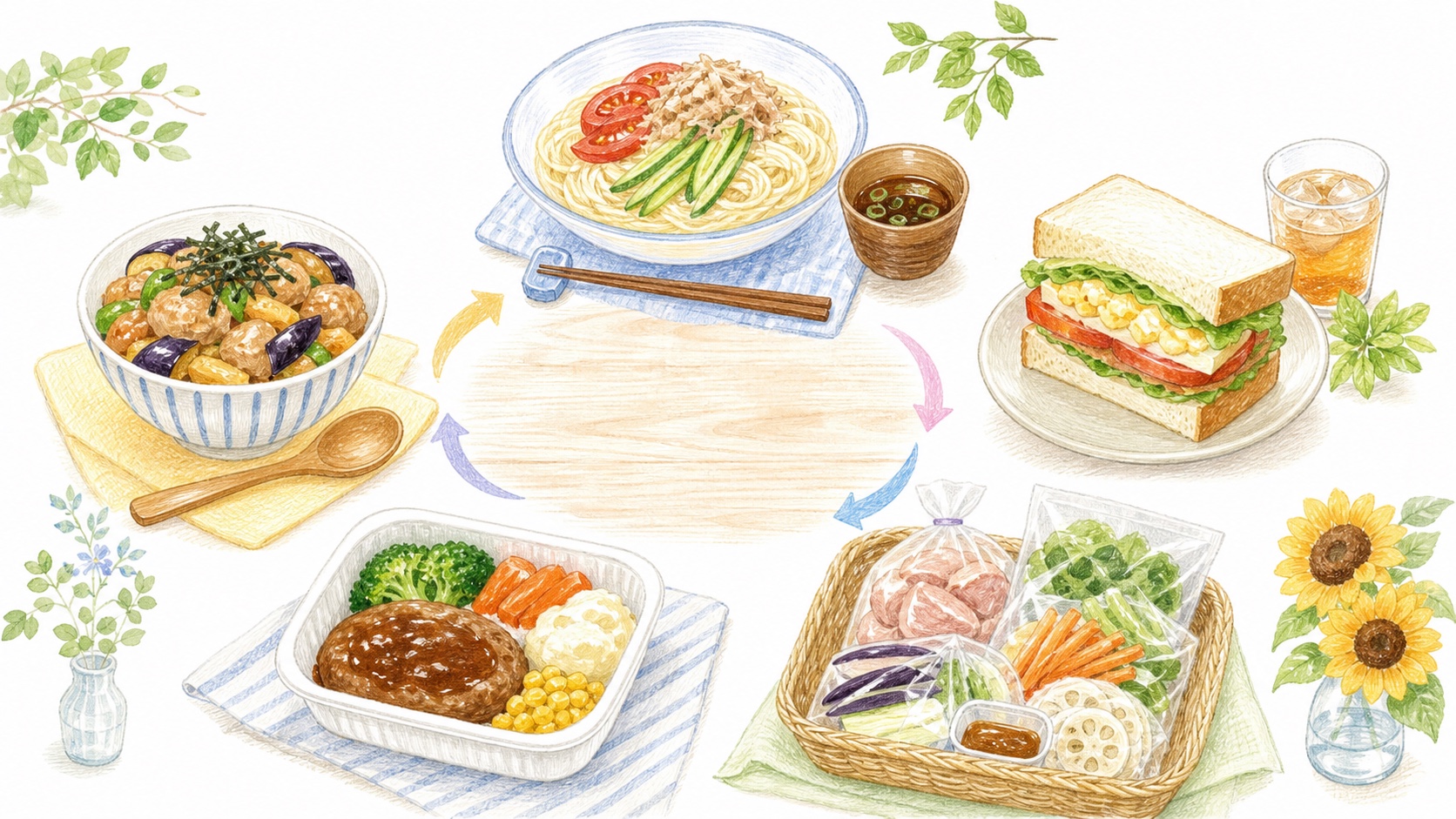 夏休みの昼ごはんを曜日ローテで回すメニュー例